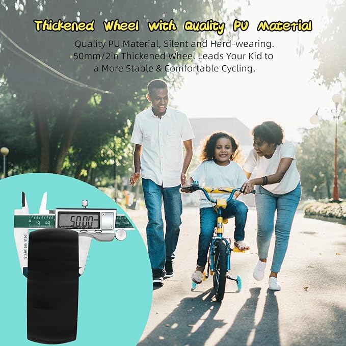 PRUNUS Flash BIKE Training Wheels for 12 14 16 18 20 Inch.Training Wheels for Kids Bike is Heavy Duty.Bicycle Training Wheel is Suitable Single Speed Bike