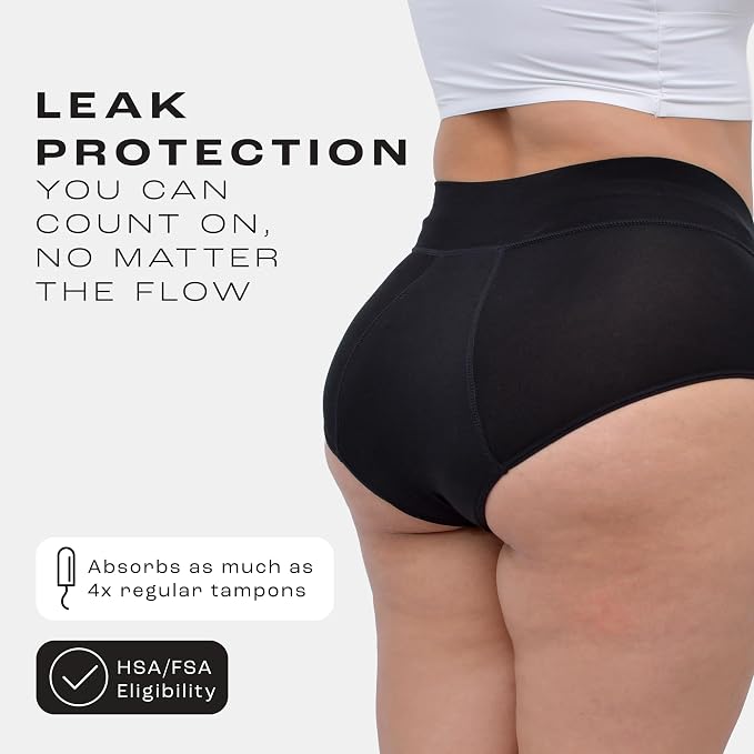 Bambody Absorbent Period Panties - Bamboo Rayon - Period Underwear for Women and Teens - All-Day Long - Overnight Protection