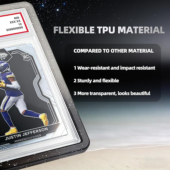 NAKIS Slab Guard for PSA Graded Cards, 1 Pack TPU Slab Protector Graded Bumper Guard for PSA Graded Card Only, Gradient Color Glitter Limited Edition, COLOR5
