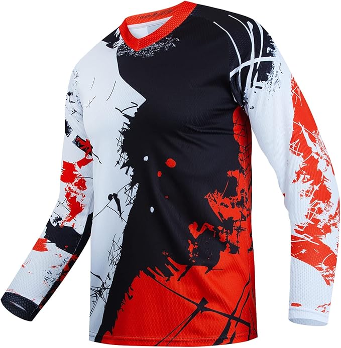 Kids Cyling Jersey,Youth Dirt Bike Jersey Boys Bicycle Shirt Girls Motorcycle Motocross Long Sleeve Off-Road Downhill Tops