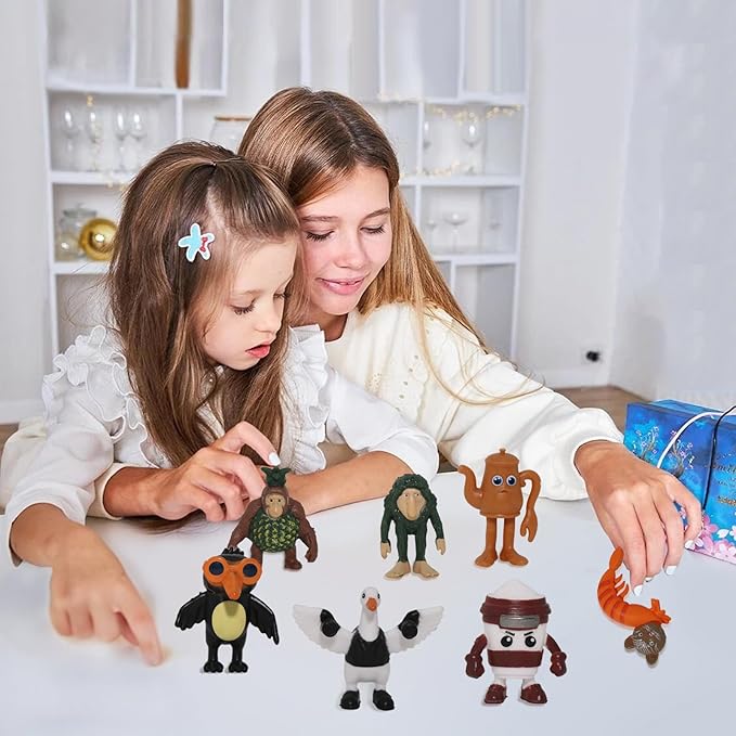24PCS Italian Brainrot Action Figure,Tralalero Tralala Action Figure Set with Tralalero Tralala,Tung Tung Tung Sahur,Brainrot Meme Shark,Brainrot Toys Collectible Animal Figures for Fans Gifts