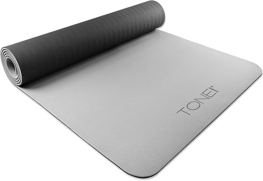TONE Fitness Yoga Mat 1/4" Thick Non Slip Exercise & Pilates Mat for Home Workouts with Carrying Strap | Multiple Options