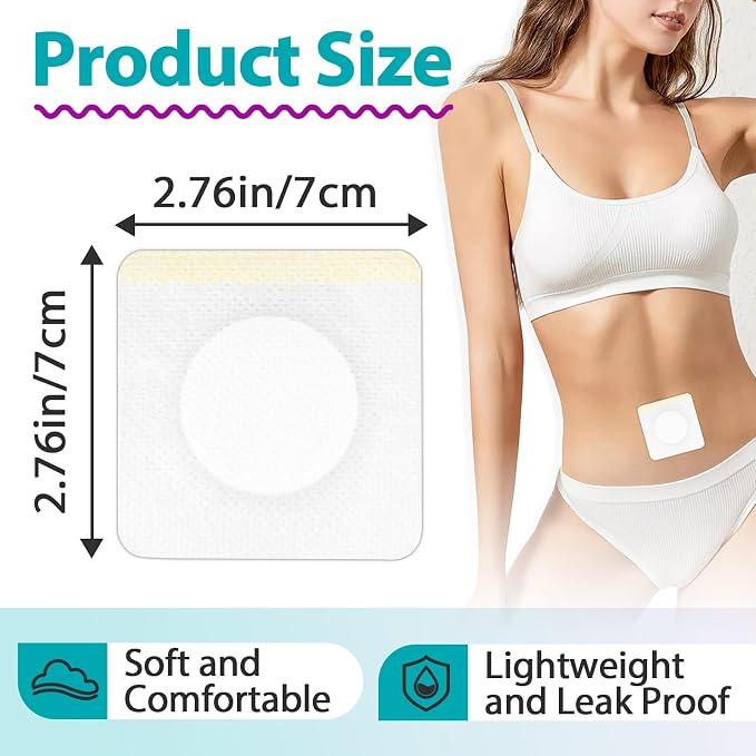 125 Pcs Castor Oil Patches for Belly Butto (Oil Not Included), 7cm×7cm | Disposable Self-Adhesive, Organic Cotton, Anti-Leakage, Highly Absorbent, High Breathability