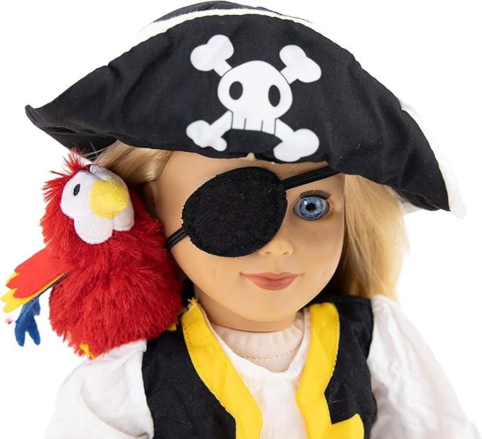 Playtime by Eimmie 18 Inch Pirate Doll Clothes & Accessories – Pirate Costume with Hat, Boots & Leggings – Fits American Girl, Our Generation & Other 18” Dolls for Girls