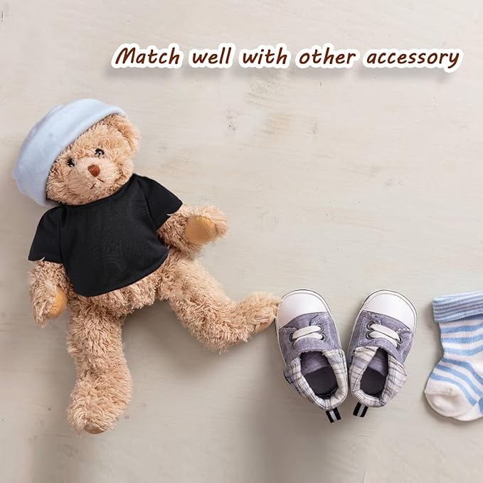 6 PCS Stuffed Plush Bear Clothes Classic Tee Shirts for 14-18 Inches Stuffed Bear Dolls