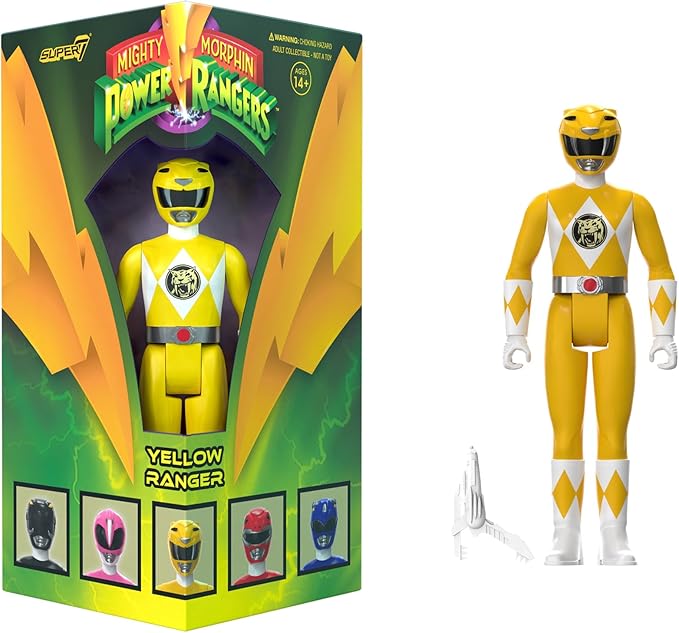 Super7 Mighty Morphin Power Rangers Yellow Ranger - 3.75" Power Rangers Action Figure in Special Edition Packaging