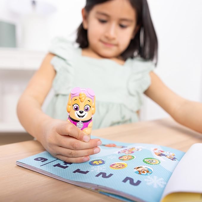 Melissa & Doug Sticker Wow!™ PAW Patrol Skye Bundle: 24-Page Activity Pad, Sticker Stamper, 500 Stickers, Mini Pad, Arts and Crafts Fidget Toy Collectible Character