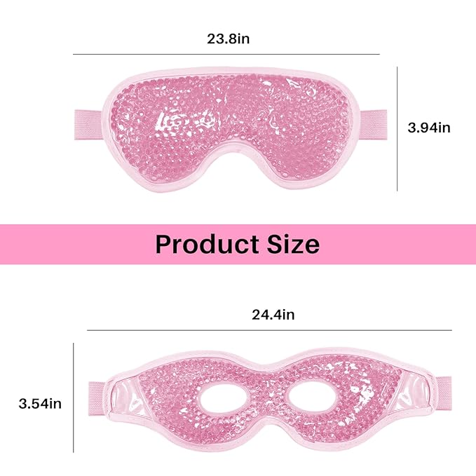 Permotary 2 Pack Gel Ice Eye Mask Cold Therapy Cooling Eye Mask for Relaxtion,Puffy Eyes Relief Reusable Cold & Warm Compress for Puffiness,Dry Eyes,Headaches,Migraines,Stress Relief,Post Surgery