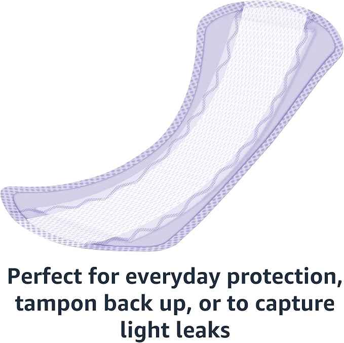 Amazon Basics Daily Pantiliner, Extra Long Length, Thin Feminine Pads for Women, Unscented, Leak Protection, Daily Use, 68 Count (Previously Solimo)