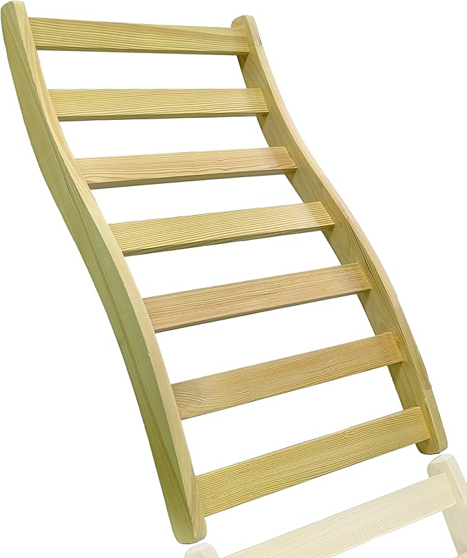 LTCCDSS 1PCS Sauna Backrest Canadian Hemlock | S-Shape Design - Slip-Resistant - Non-Toxic - Comfortable - Sauna Accessories Kit Apply to Barrel or Infrared Sauna (23.98 in * 15.54in)