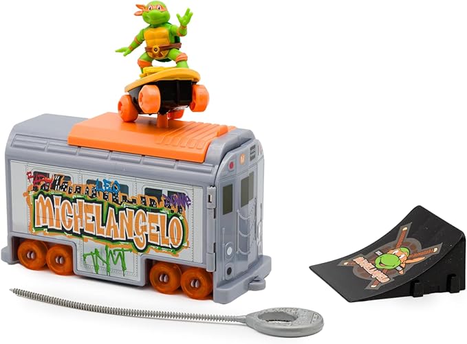 Teenage Mutant Ninja Turtles 5" Switch Kick Subway Launcher Michelangelo Ages 3+ Shredding Action Figure
