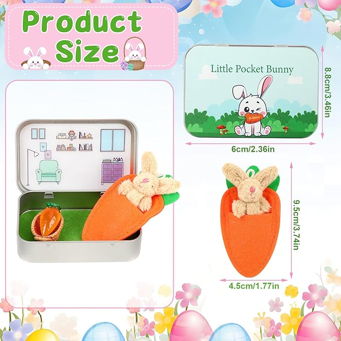 Little Pocket Bunny, Easter Basket Stuffer, Easter Gifts for Kids, DIY Pet Bunny Adoption, Easter Baskets