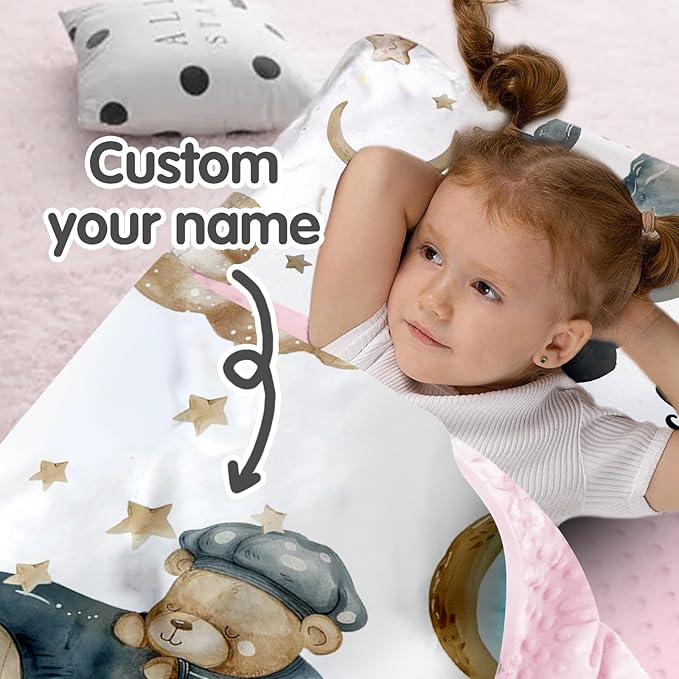 Personalized Toddler Nap Mat for Girls – Custom Name Kids Nap Mat – Daycare Sleeping Mats with Removable Pillow and Soft Minky Dot Blanket for Preschool, Travel, Kindergarten