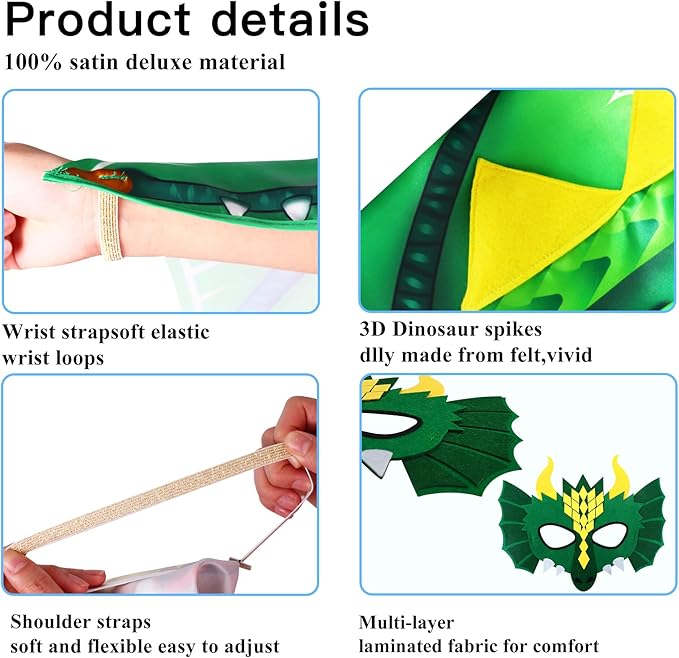 D.Q.Z Toddlers Dragon-Wings Costume for Kids Dinosaur Toys Gifts for 4 Years old Boys Girls Birthday Dress Up Party