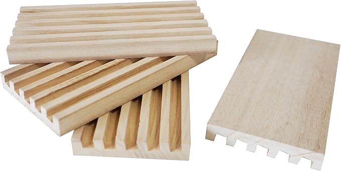 DNB Wooden Domino Racks Trays - Set of 4 Holders 5 Slots per Holder - Dominoes NOT Included
