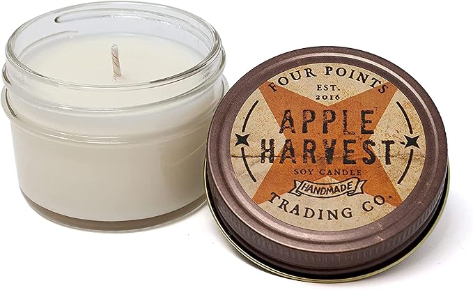 Apple Harvest 4 Oz Scented Soy Aromatherapy Candle w/Jar