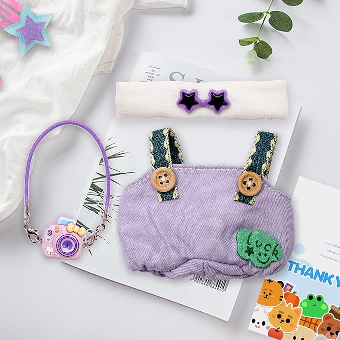 Dolls Clothes for 17cm Dolls Accessories, 3 Piece Set Outfits for Doll, Handcrafted Stylish Doll Clothes(NO Doll) (Purple)