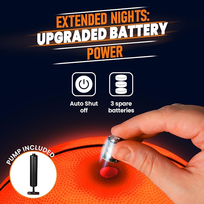 TOMLEON Light Up Basketball | Glow in The Dark Basketball | LED Basketball Size 7 | Glowing Basketball Ball | Lighted Basketball | Coolest Things for Boys & Girls | Toys for 10 Year Old Kids