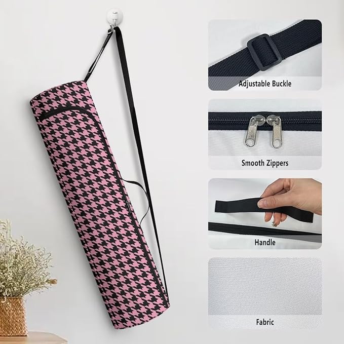 Yoga Mat Bag with Adjustable Shoulder Strap and Handle Zipper, 30in Wide x 6.3in Diameter for Yoga Mat Storage