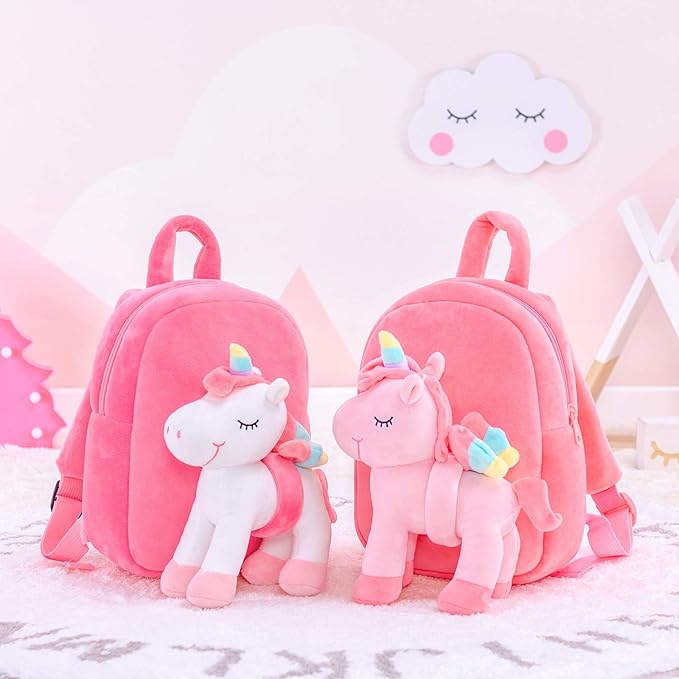 Lazada Unicorn Kids Backpack Stuffed Toy Toddler Backpacks Plush Backpack Pink 9.5"