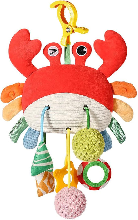 Car Seat & Stroller Toys for Babies 0-12 Months, Crab Infant Stroller Hanging Toys for Boys Girls