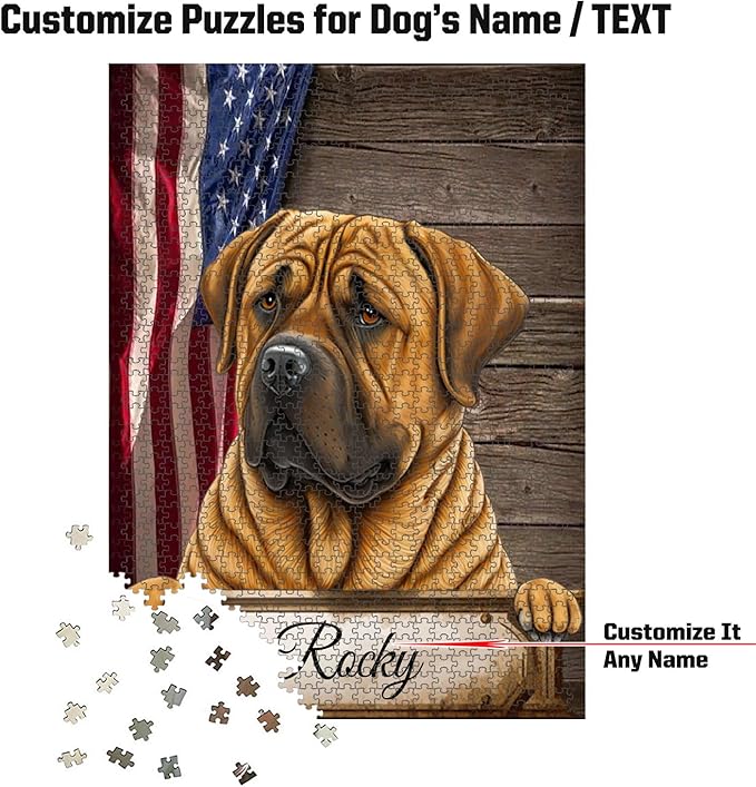 Custom Wooden Jigsaw Puzzles with Your Dog's Name on TOSA Inu Art Print - 300 500 1000PCS Puzzles Game and Home Wall Decor
