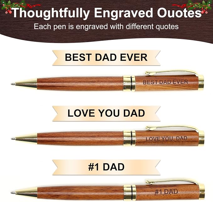 Cool Gifts for Dad from Daughter, Son, Wife Mens Pen Set with Box for Father Daddy Papa Christmas Gifts Best Dad Ever Engraved Dad‘s Pens Sentimental Fathers Day Birthday Gift Ideas Luxury Pens