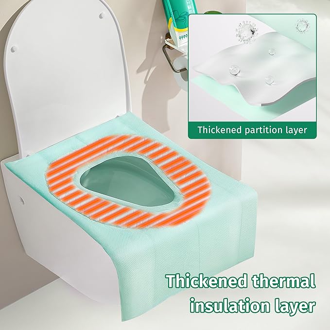 Toilet Seat Covers Disposable for Toddlers & Adults,14 Pcs Keep Warm Extra Large Thickening Waterproof,Portable Package for Travel,Kids Potty Training