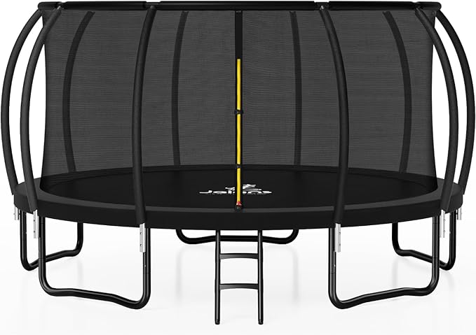 JELENS Trampoline 8FT 10FT 12FT 14FT 15FT 16FT, Recreational Trampolines with Enclosure Net, Outdoor Anti-Rust Trampolines for Kids and Adults, ASTM Approved