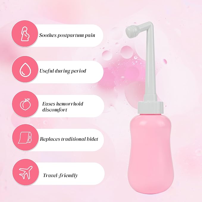 Deepdeem Peri Bottle for Postpartum Care Portable Travel Bidet | Angled Spout Portable Bidet,New Mom Postpartum Essential,Perineal Care,Postpartum Recovery,Perineal Cleanser