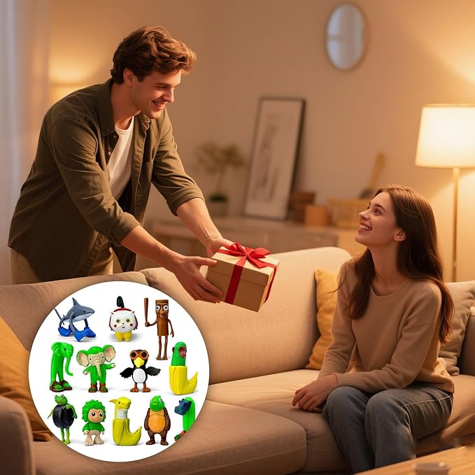 8Pcs Italian Brainrot Action Figures,Tralalero Travala Toy Set Tralalero Travala,Tung Tung Tung Sahur, Brr Brr Patapim - Brainrot fidget Toys,Decorations Gifts for Office Room Figurine Decor (12PCS-A)
