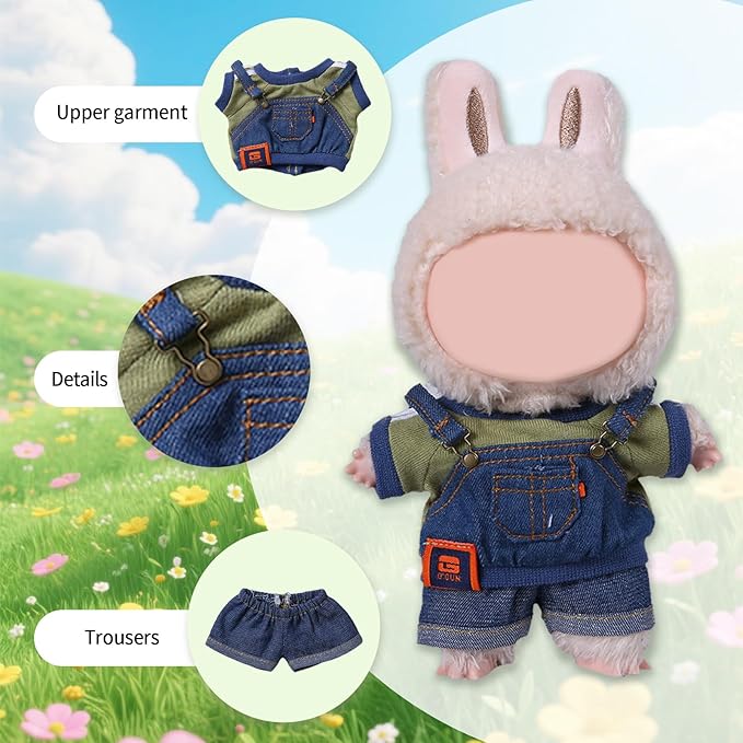 Coolcandy 17cm Doll Clothes, Fashionable Dolls Outfit with Accessories Suit, Stylish Adorable Dolls Clothes Set, Soft Fabric, Detailed Stitching(Doll Not Included)