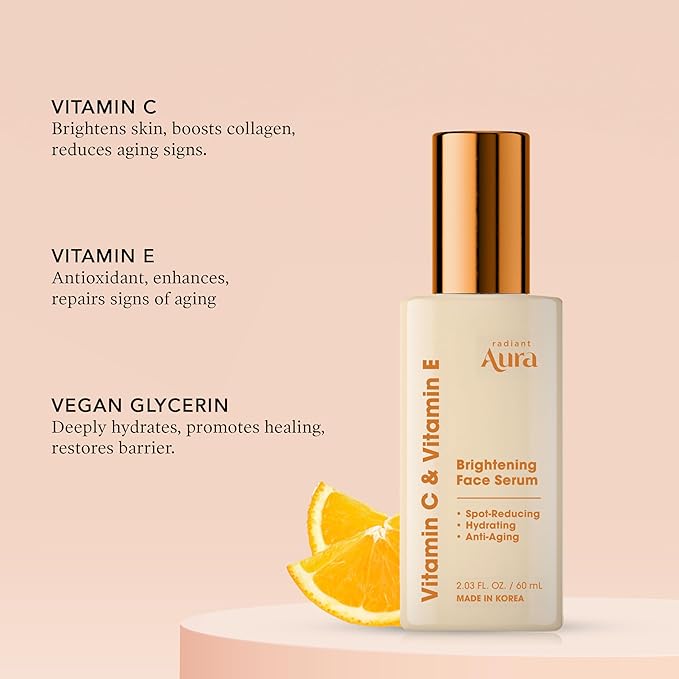 Vitamin E & C Serum For Face – Dermatologist Tested, Anti Aging, Korean Skin Care – Revives Tired Skin, Smooths Fine Lines, Lightweight Hydration – Vegan, Clean Beauty – 2.03 Fl. Oz.