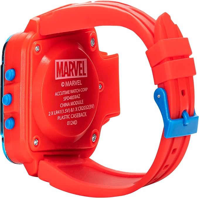 Marvel Spider-Man Flashlight Watch for Kids – Light-Up Fun with LCD Display, LED Flashlight, and Durable Silicone Band
