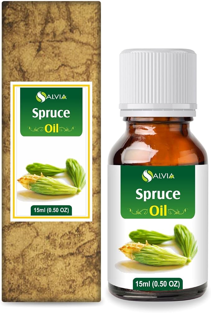 Salvia Spruce Oil 15 ml (0.51 fl oz) – Steam Distilled Fresh Conifer Aromatic Oil for Energizing Diffusion Blends, Masculine Perfumery & DIY Fragrance