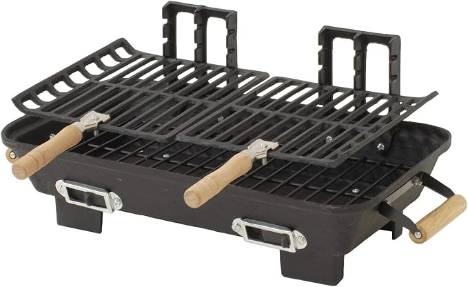 30052AMZ Kay Home Product's Cast Iron Hibachi Charcoal Grill, 10 by 18-Inch (Limited Edition)