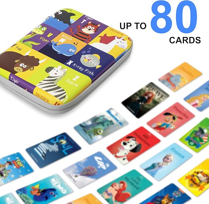 Yoto Card Case for Yoto Cards,Portable Yoto Card Holder with Zipper & 80 Pockets,Card Ctorage for Yoto Player Card Case