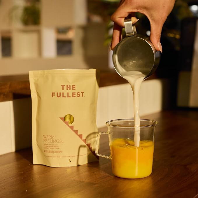 THE FULLEST - Saffron Latte 100 Day Supply - Saffron, Cardamom, and Coconut Based Wellness Powder for Mood and Sleep Support, Sugar-Free, Vegan, and Gluten-Free, 100 Servings