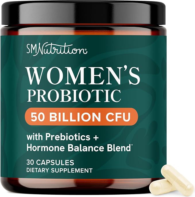 Probiotics for Women, 50 Billion CFU Vaginal pH Balance & Digestive Support | Female Probiotics with Prebiotics & Hormone Balance Blend, Vegan, Gluten-Free, 3rd-Party Tested, 30 Capsules (1 Month Supply)