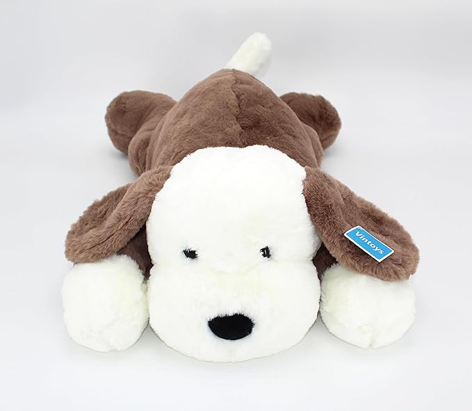 Dog Hugging Pillow Big Soft Plush Puppy Stuffed Animal for Kids and Adults Brown 26"