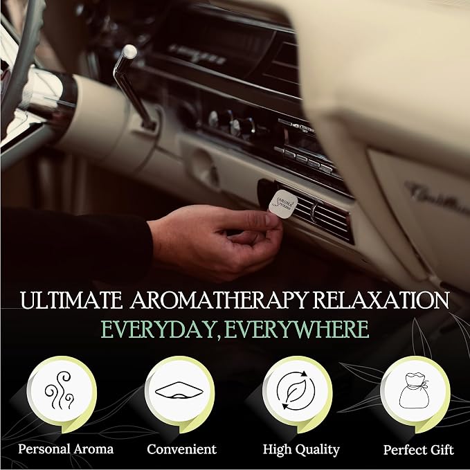 AROMA STICKERS® Original Blend Romance - 100% Natural Essential Oil Scented - Aromatherapy Sticker Diffuser for Perosonal Space - Towels & Pillows/Relaxing & Sleeping (Pack of 1, 12 Stickers)