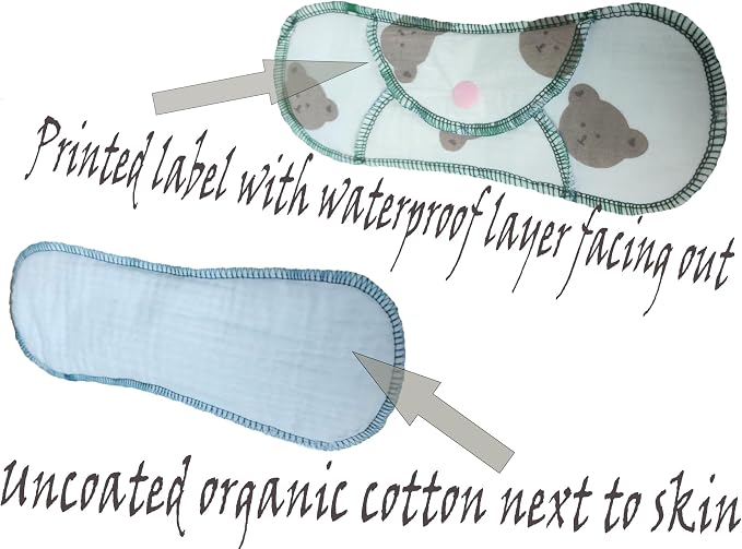 Reusable Washable Sanitary Pads, Organic Cotton Liners, Soft and Breathable, Leak-Proof Lining + Storage Bag. Suitable for Heavy Menstrual Flow and Urinary Incontinence.(27CM, Count, 4+1)