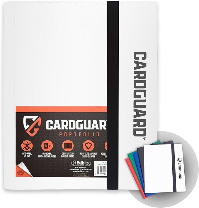 CardGuard Trading Card Binder Pro-Folio – 9 Pocket Binder - Side-Loading Album, Durable & Acid-Free Storage for Pokémon, YuGiOh, MTG, TCG, Game & Sports Cards, White