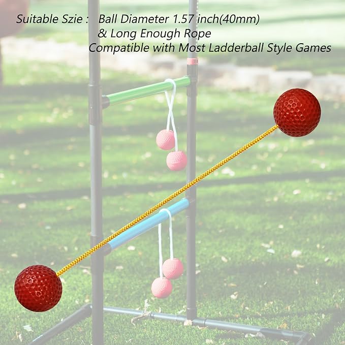 Ladder Ball Ladder Toss Balls Set Replacement Balls for Toss Match, Set of 6 with Storage Bag (Red & Blue)