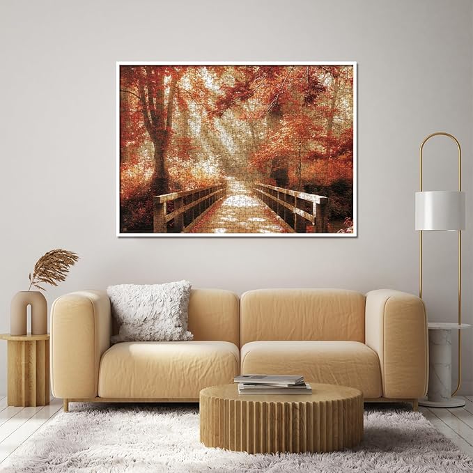 Fall Forest Landscape Puzzles for Adults 1000 Pieces, Autumn Nature Plant Jigsaw Puzzles, Hard Difficult Tree Scenic Puzzle