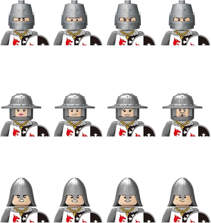 12PCS Battle Soldiers with Weapons Action Figures Building Blocks Miniature Figurines Toys Cake Toppers(1812)