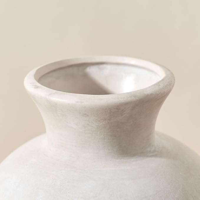 7.2" Ceramic Vase for Home Decor, Decorative Terracotta Farmhouse Rustic Vases for Living Room Kitchen Bedroom Bathroom Entryway Mantel Table, Pottery Vases for Pampas Grass Dried Fresh Flowers