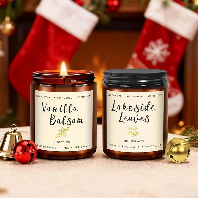 Candles for Home Scented, 6 x 7.1 oz Soy Wax & 150 Hours Long Lasting Fall Candles, Gifts for Women Birthday Thanksgiving Day Merry Christmas