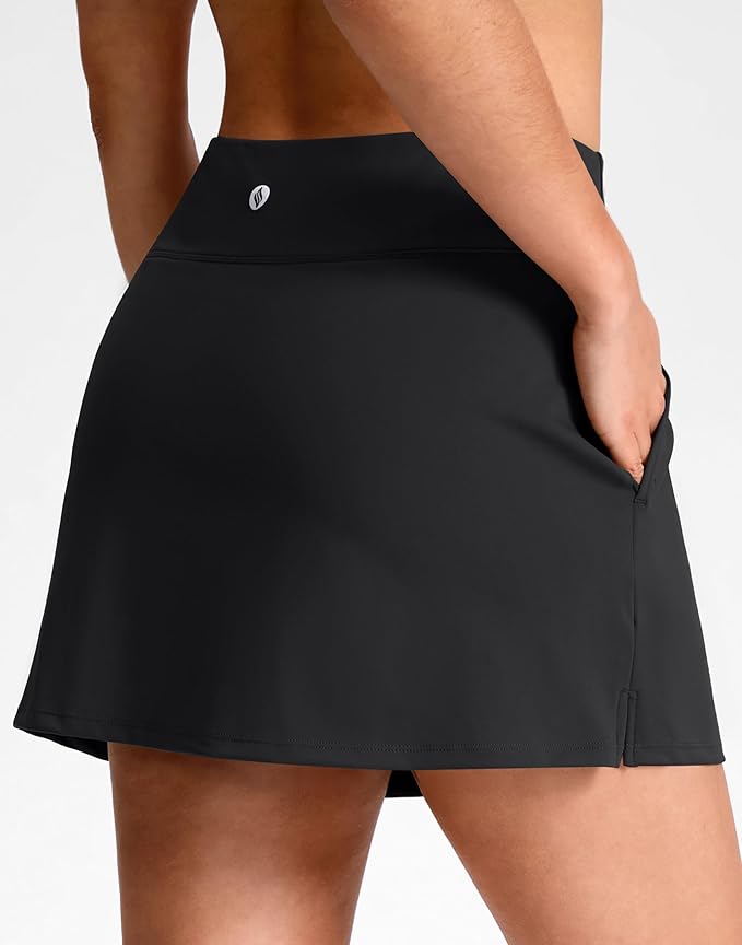 14"/16" Skorts with 3 Pockets | Side Slits, High Waisted, Built-in Shorts, A Line, Casual, Pickleball, Athletic, Golf, Tennis Skirt, for Women