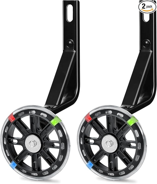 PRUNUS Flash BIKE Training Wheels for 12 14 16 18 20 Inch.Training Wheels for Kids Bike is Heavy Duty.Bicycle Training Wheel is Suitable Single Speed Bike